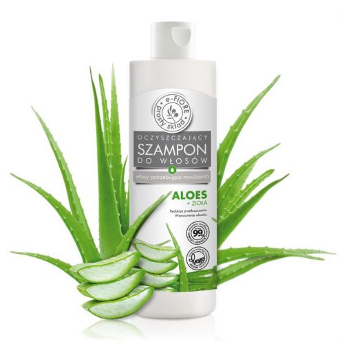 E-FIORE Oczyszczający szampon do włosów przetłuszczających bez SLS nawilżający ALOES + ZIOŁA 250ml