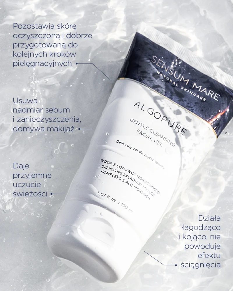 ALGOPURE super  delikatny żel do mycia twarzy z algami morskimi(SensumMare) - obrazek 3