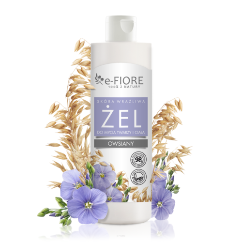 Żel Owsiany Do Mycia Twarzy I Ciała, Skóra Sucha I Wrażliwa 250ML, e- Fiore,