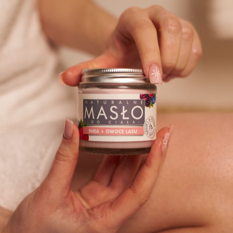 Masło do ciała 100% Naturalne Shea Butter Owoce lasu, Skóra sucha, wrażliwa, dojrzała, alergiczna, 120ml e-Fiore - obrazek 4