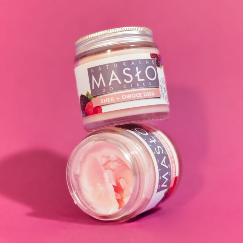 Masło do ciała 100% Naturalne Shea Butter Owoce lasu, Skóra sucha, wrażliwa, dojrzała, alergiczna, 120ml e-Fiore - obrazek 2
