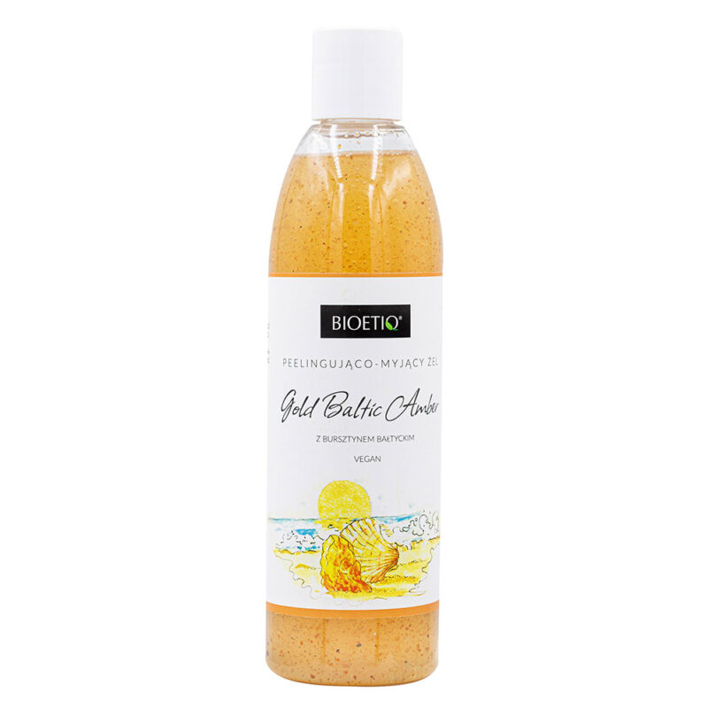 Żel peelingujący do mycia ciała, Gold Baltic Amber, 300ml BIOETIQ - obrazek 3