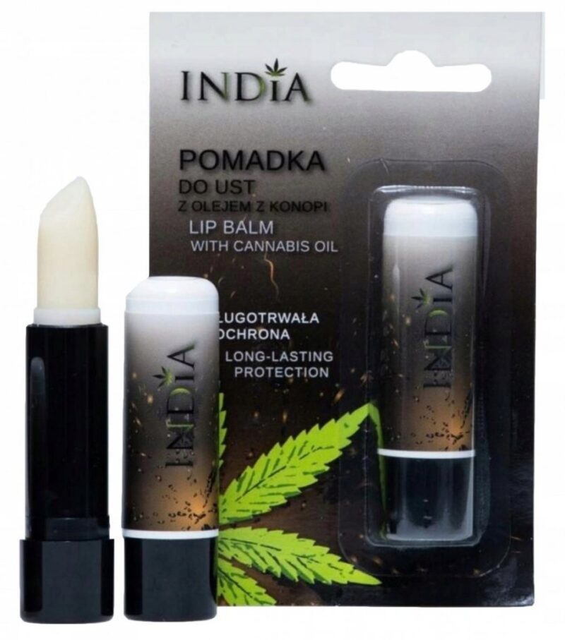 Pomadka bezbarwna, ochronna z olejem konopnym 3,8 g, India Cosmetics - obrazek 3
