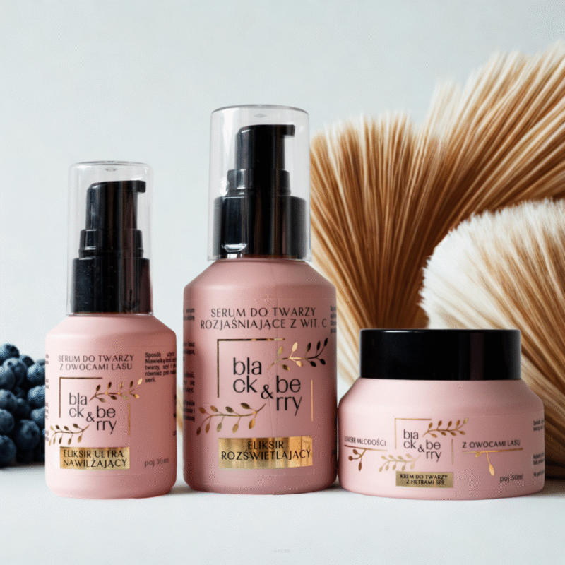 BLACK & BERRY Serum Rozświetlające cerę zmęczoną, naturalne kwasy i humektanty 60ml - obrazek 4