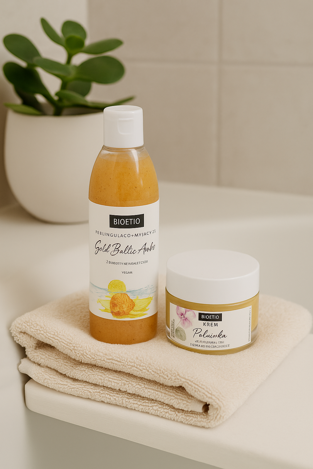 BIOETIQ Zestaw Prezentowy – Nawilżenie & Komfort Skóry Krem do cery suchej i dojrzałej + Żel peelingujący Gold Baltic Amber - obrazek 2