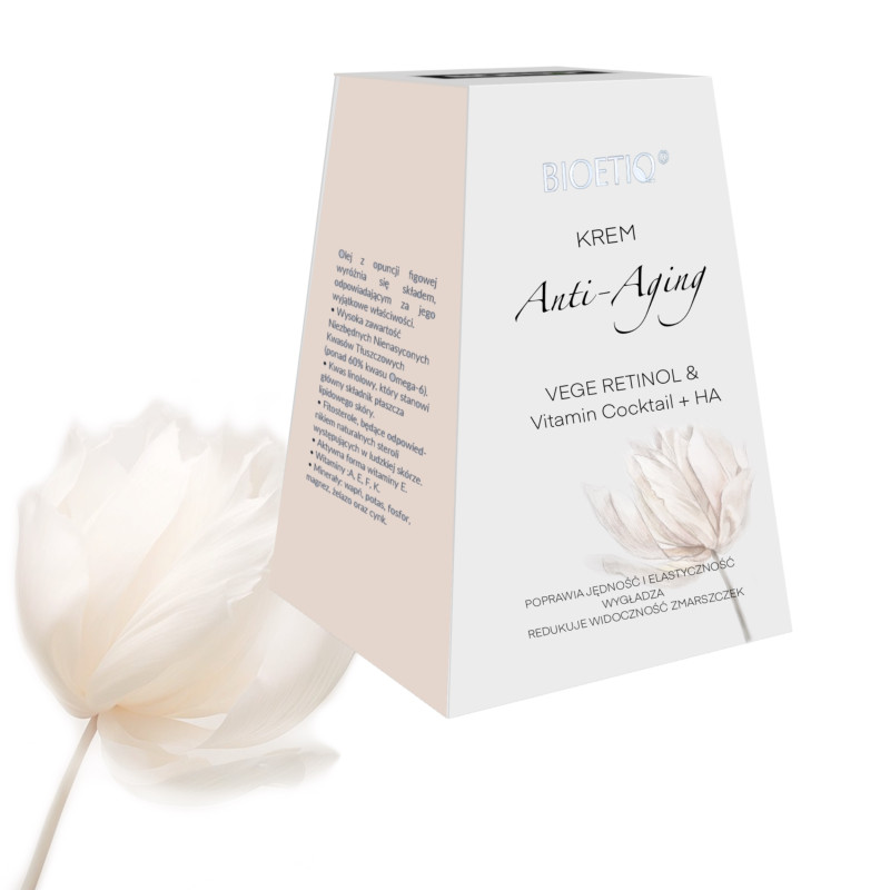 Krem anti-aging z bakuchiolem – vege retinol, witaminy i kwas hialuronowy, BIOETIQ - obrazek 2