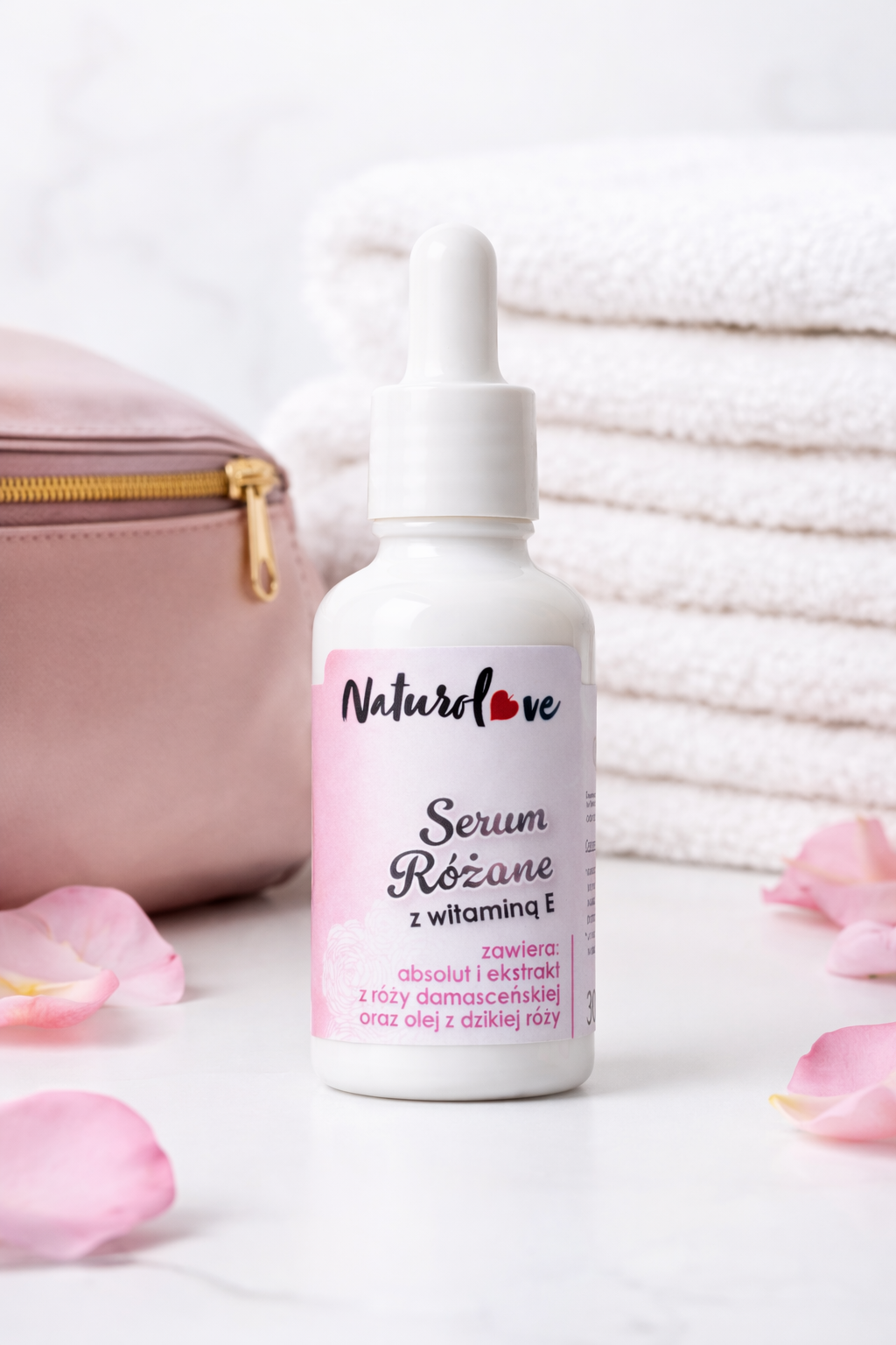 Naturolove Serum Różane z Witaminą E – Regeneracja i Blask 30ml